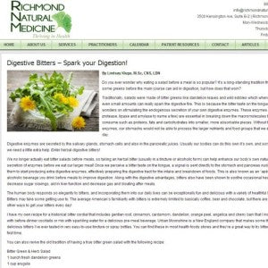 Richmond Natural Medicine - Digestive Bitters - Spark your Digestion!