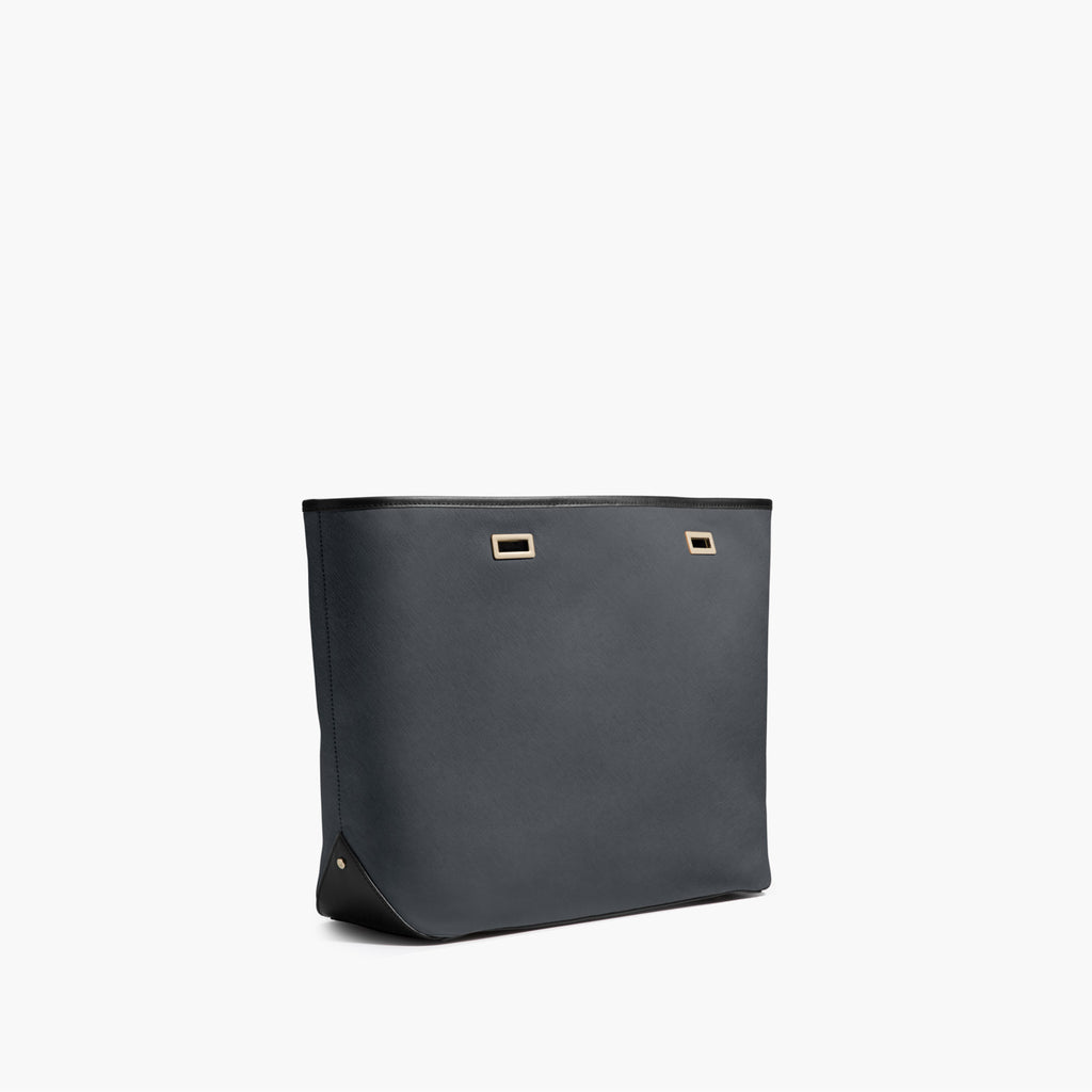 dark grey leather bag