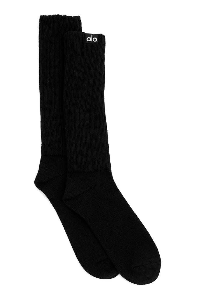 Alo Yoga Women's Scrunch Sock - Black. 2