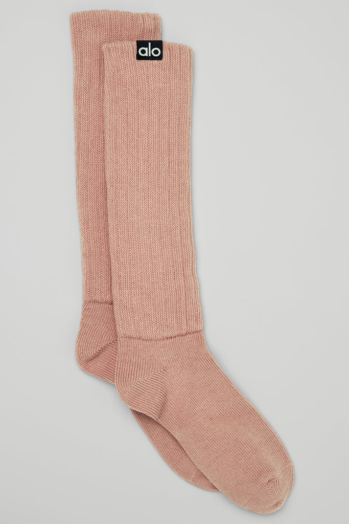 Alo Yoga Women's Scrunch Sock - Soft Clay. 2