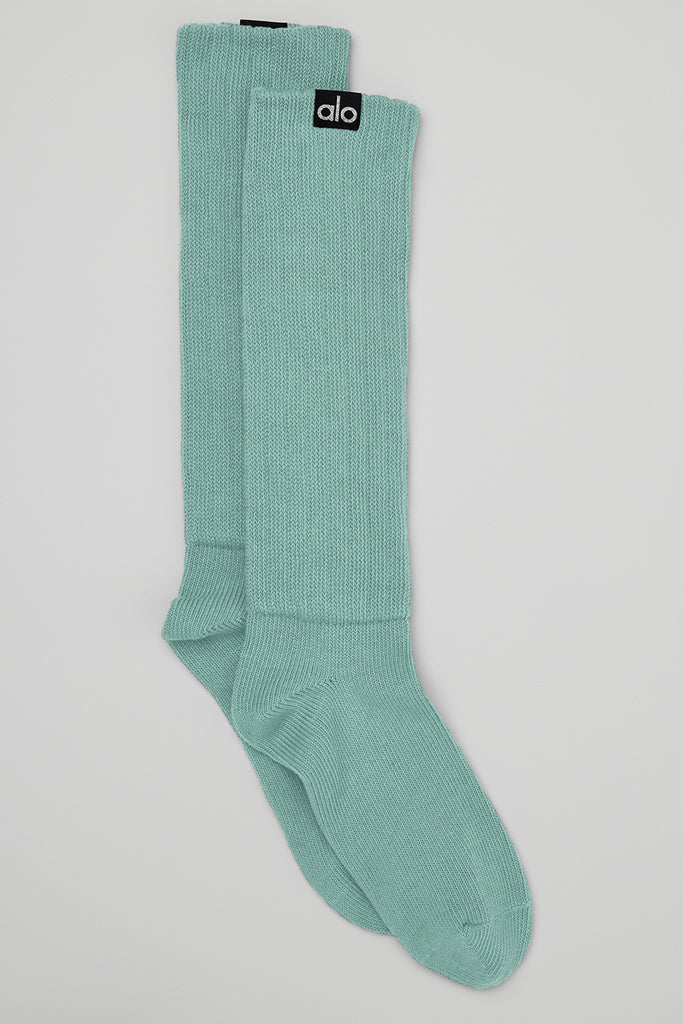 Alo Yoga - Scrunch Sock - Light Blue Agave