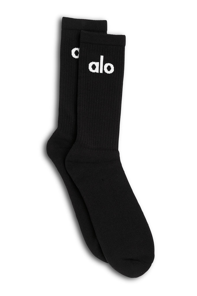 Alo Yoga Men's Track Sock - Black/White. 2