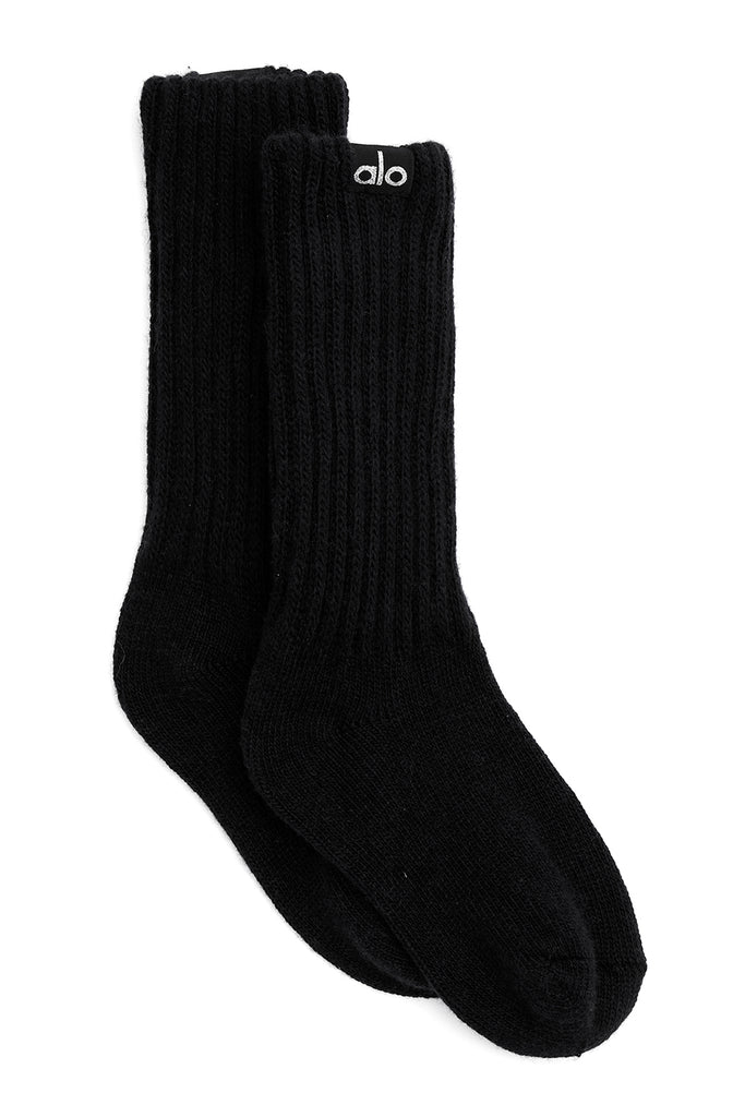 Alo Yoga Women's Cashmere Jet Set Sock - Black. 2