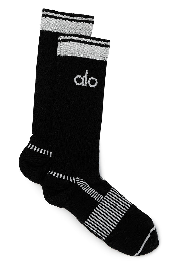 Alo Yoga Women's Wool-Tech Crew Sock - Black. 2