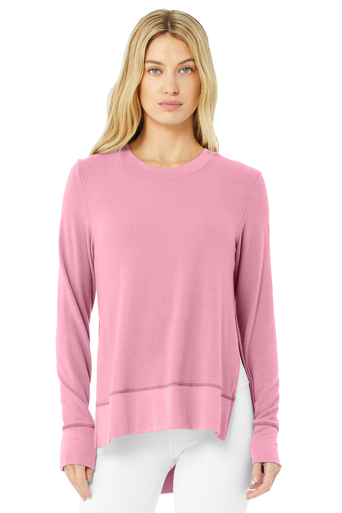 alo cover long sleeve toppink - parisian pink