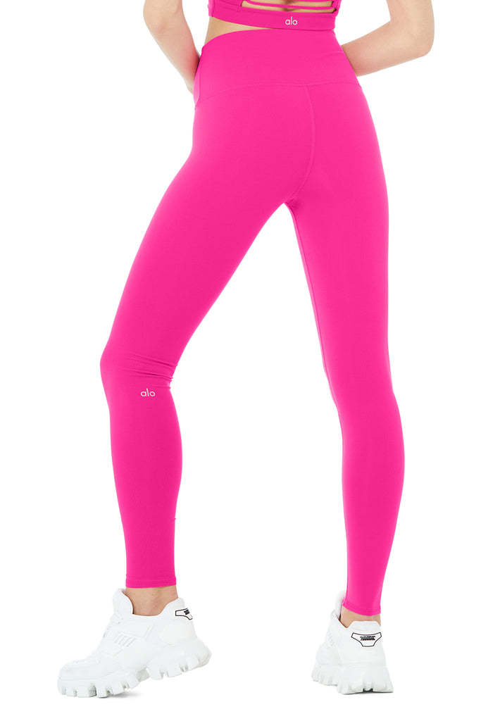 Alo Yoga High-Waist Airbrush Legging - Neon Pink. 4