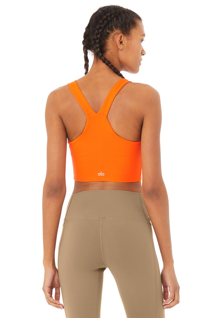 Alo Yoga - Airbrush Real Bra Tank - Bright Tangerine