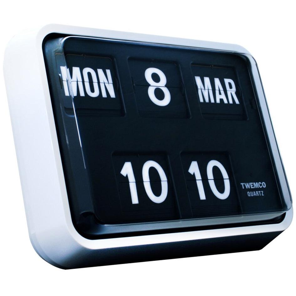 Twemco BQ-17 Flip Clock (White Case, Black Dial)