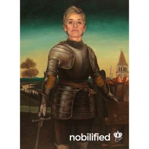 Ellen Degeneres painted by Nobilified.com as Joan of Arc - insert yourself into famous portrait 