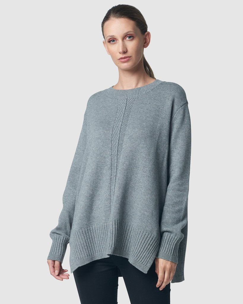 Mid grey 1 cable pullover