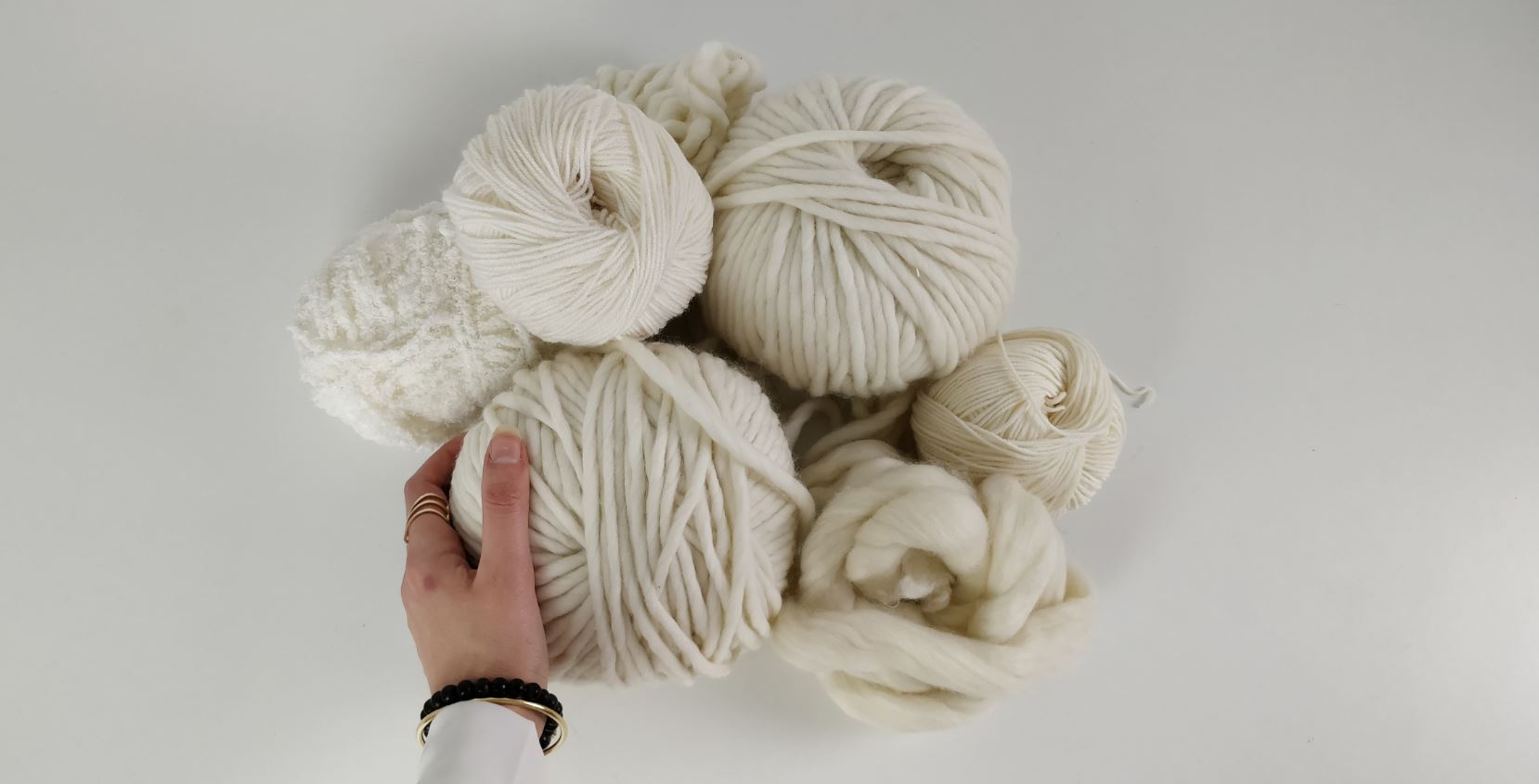 White knitting wool