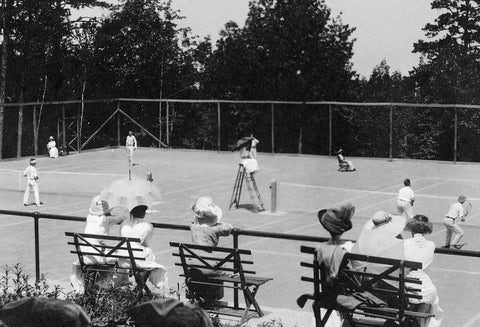 Ladies watching a tennis match at Mohonk Mountain House, 1915