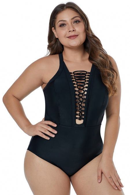 plus size plunge swimsuit