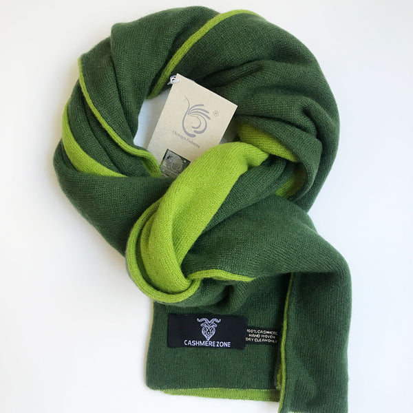 field green reversible cashmere screen