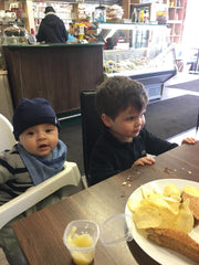 Nephew and Son in Fenny stratford Gino's Cafe