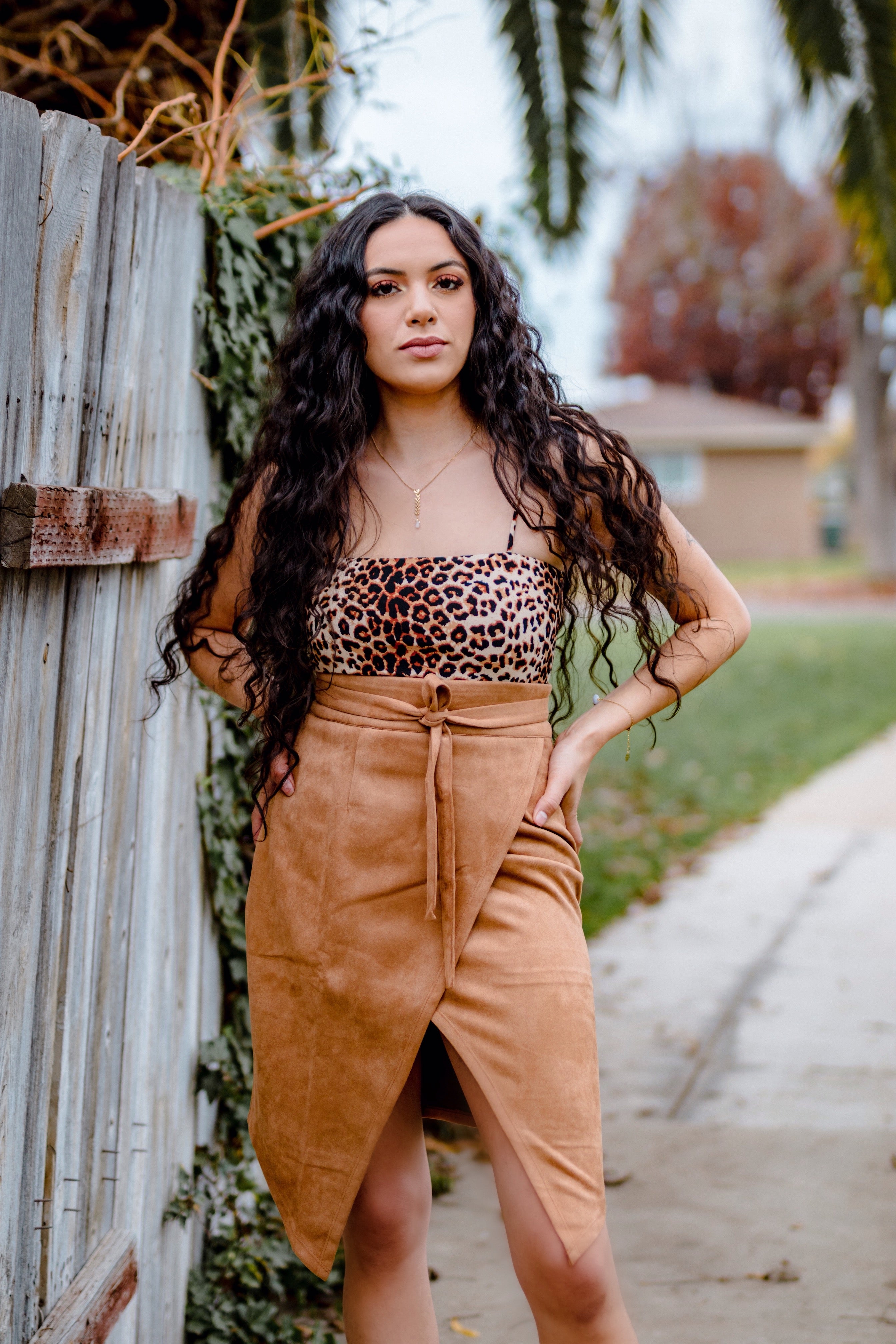Her Hips Don’t Lie Taupe Suede Skirt