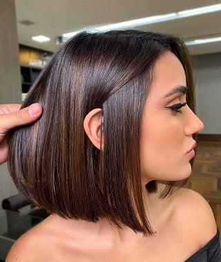 Shoulder length bob cut hairstyle with layers