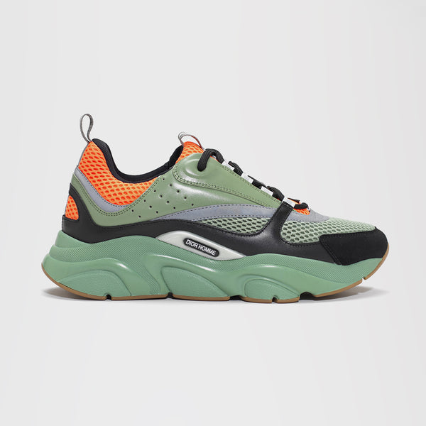 DIOR B22 CALFSKIN TRAINER GREEN/ORANGE 