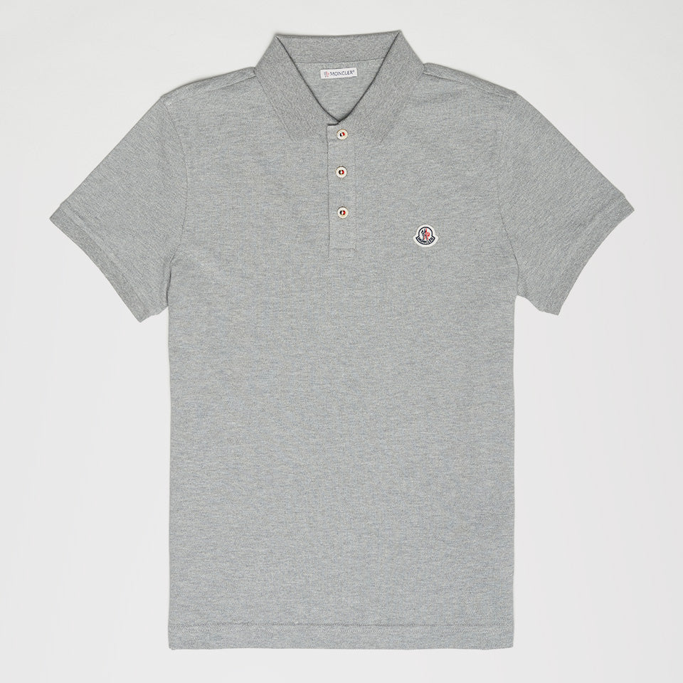 MONCLER LOGO POLO GREY