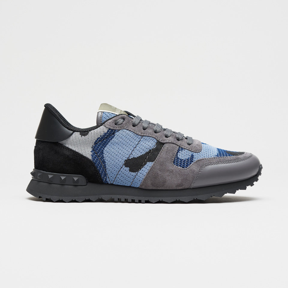 VALENTINO CAMO KNITTED ROCKRUNNER GREY/BLUE