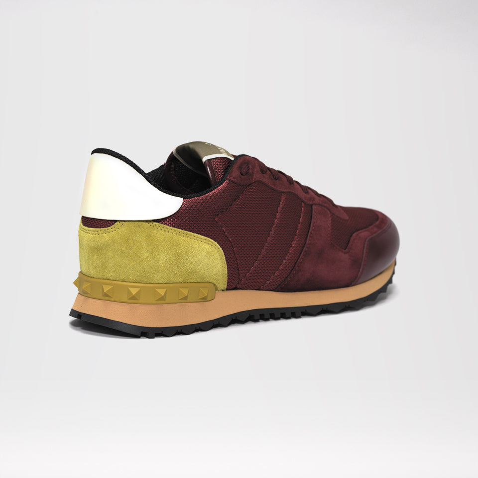 VALENTINO ROCKRUNNER SUEDE/MESH/LEATHER RED
