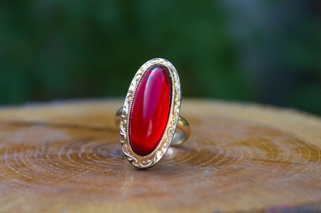 Vintage Natural Crystal Stone Red Coral Healing Gemstone Bracelet