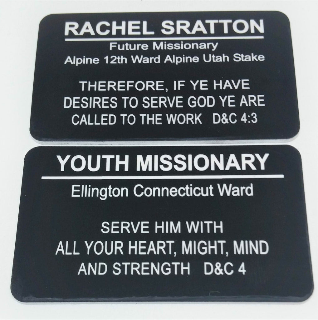Youth Missionary Name Tag Provopope Engraving