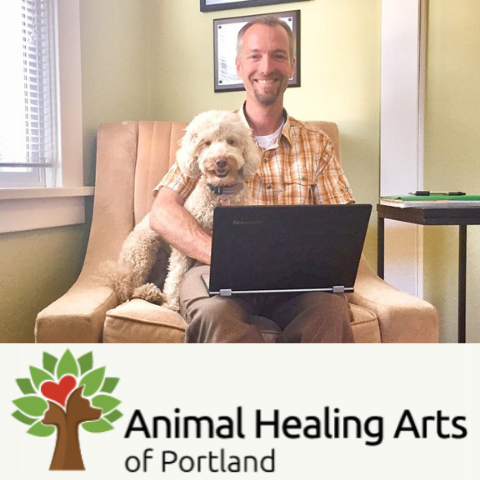 Dr. Keith Weingardt and patient, Animal Healing Arts