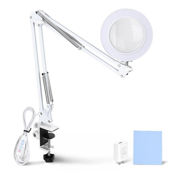 v light magnifier clamp lamp