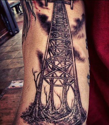 Rooted tower tattoo