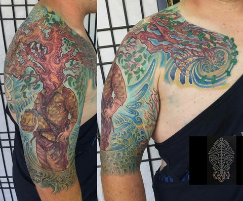 Tree Climber Tattoo - Wrap Around Shoulder and Chest