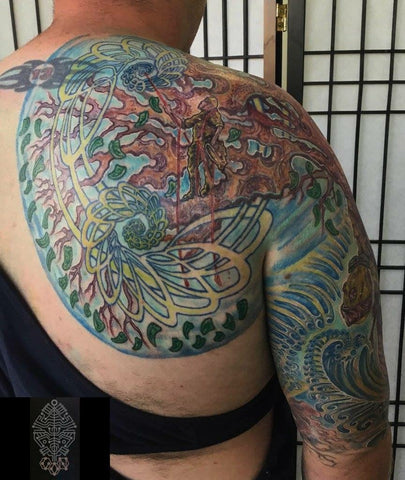 Tree climber shoulder tattoo and fibonacci sequence