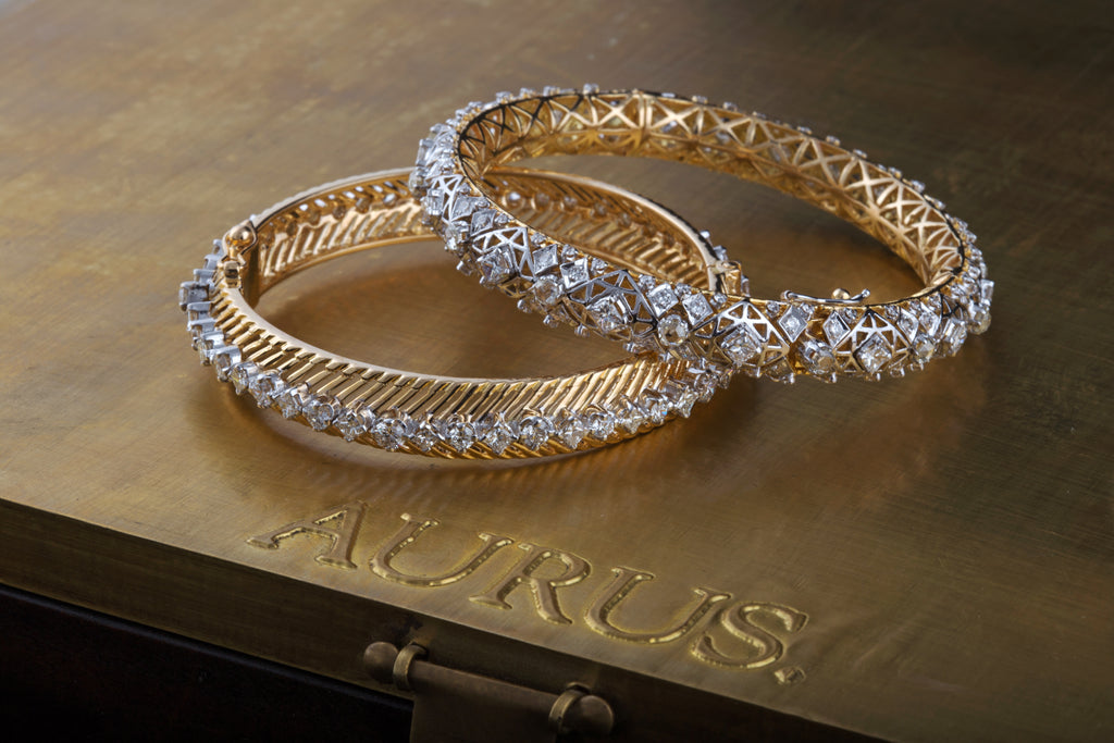 Diamond-Studded Bangles