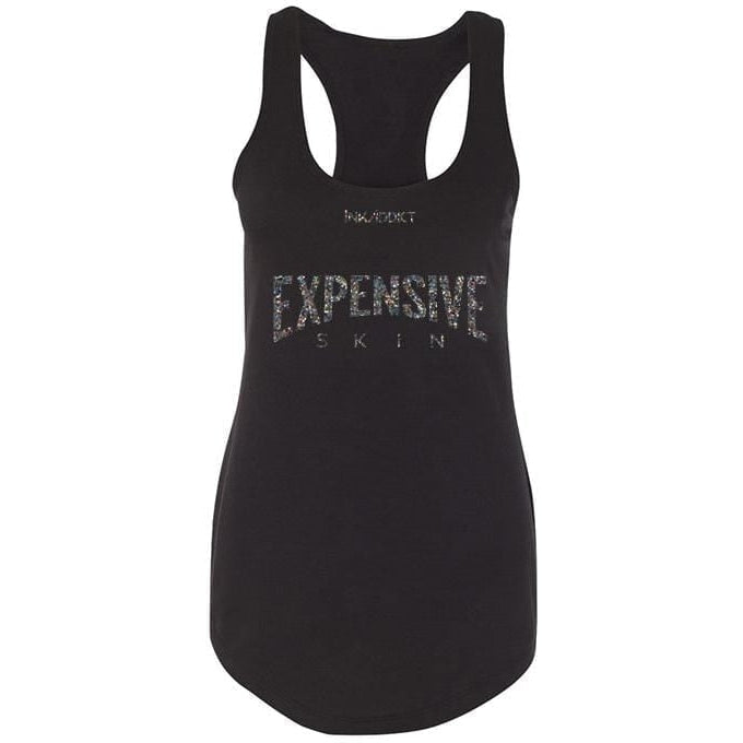 Expensive Skin III Glitter Women's Black Racerback Tank