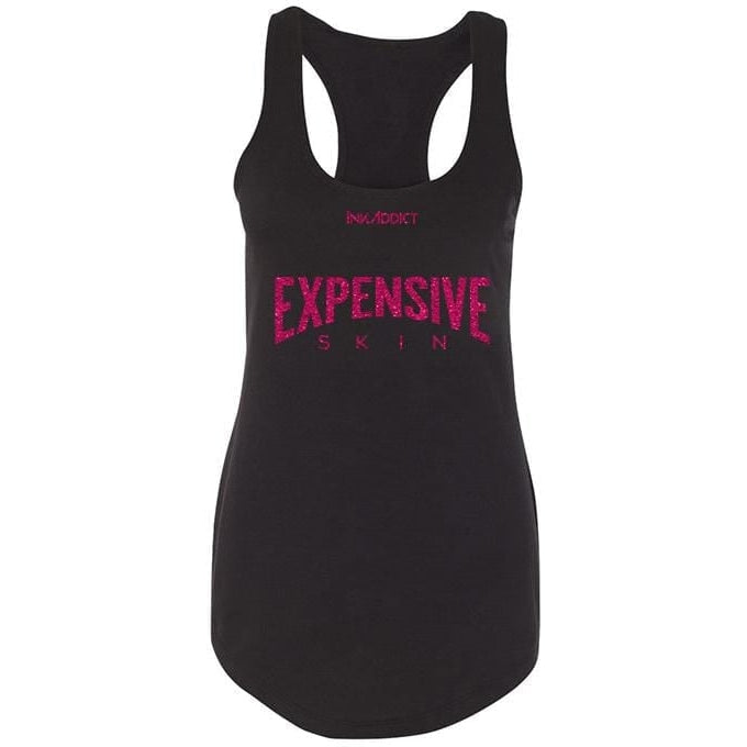 Expensive Skin III Glitter Women's Black Racerback Tank