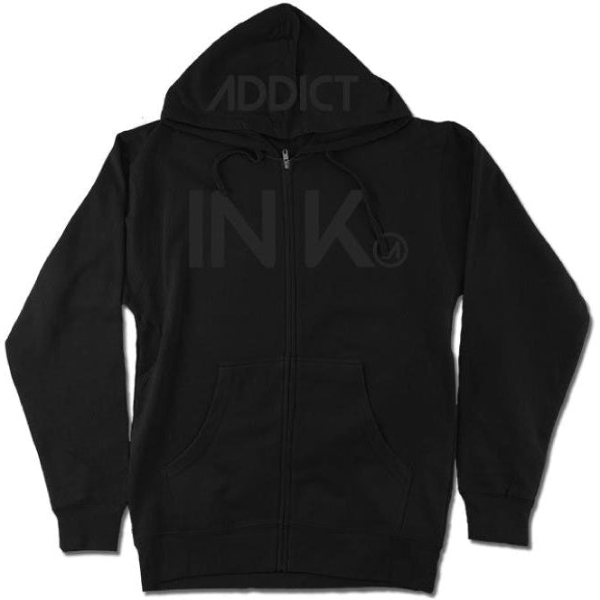 INK Unisex Black Midweight Zip Hoodie