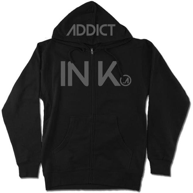 INK Unisex Black Midweight Zip Hoodie