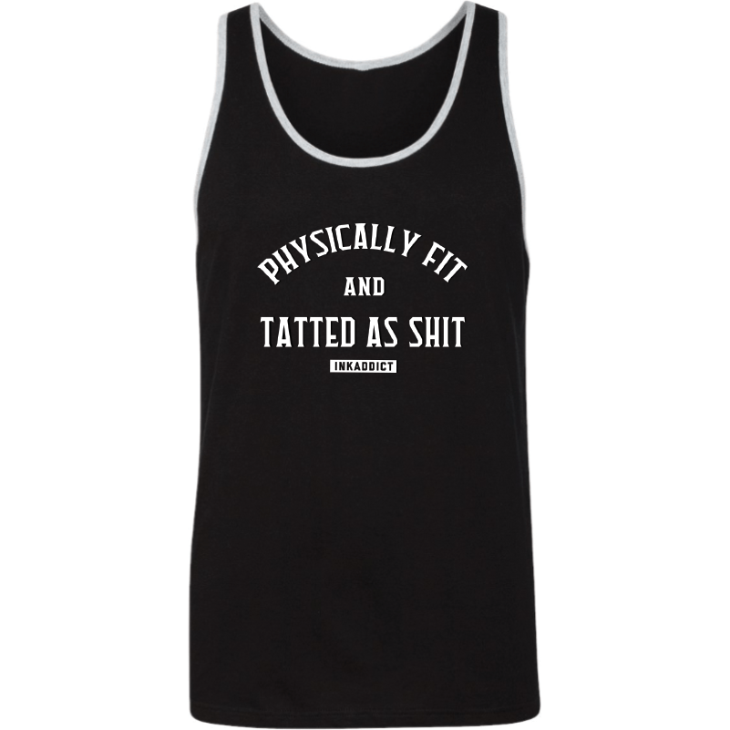 Physically Fit Men's Black/Heather Grey Tank