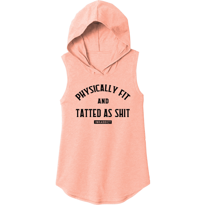 Physically Fit Women's Peach Sleeveless Hoodie Tee