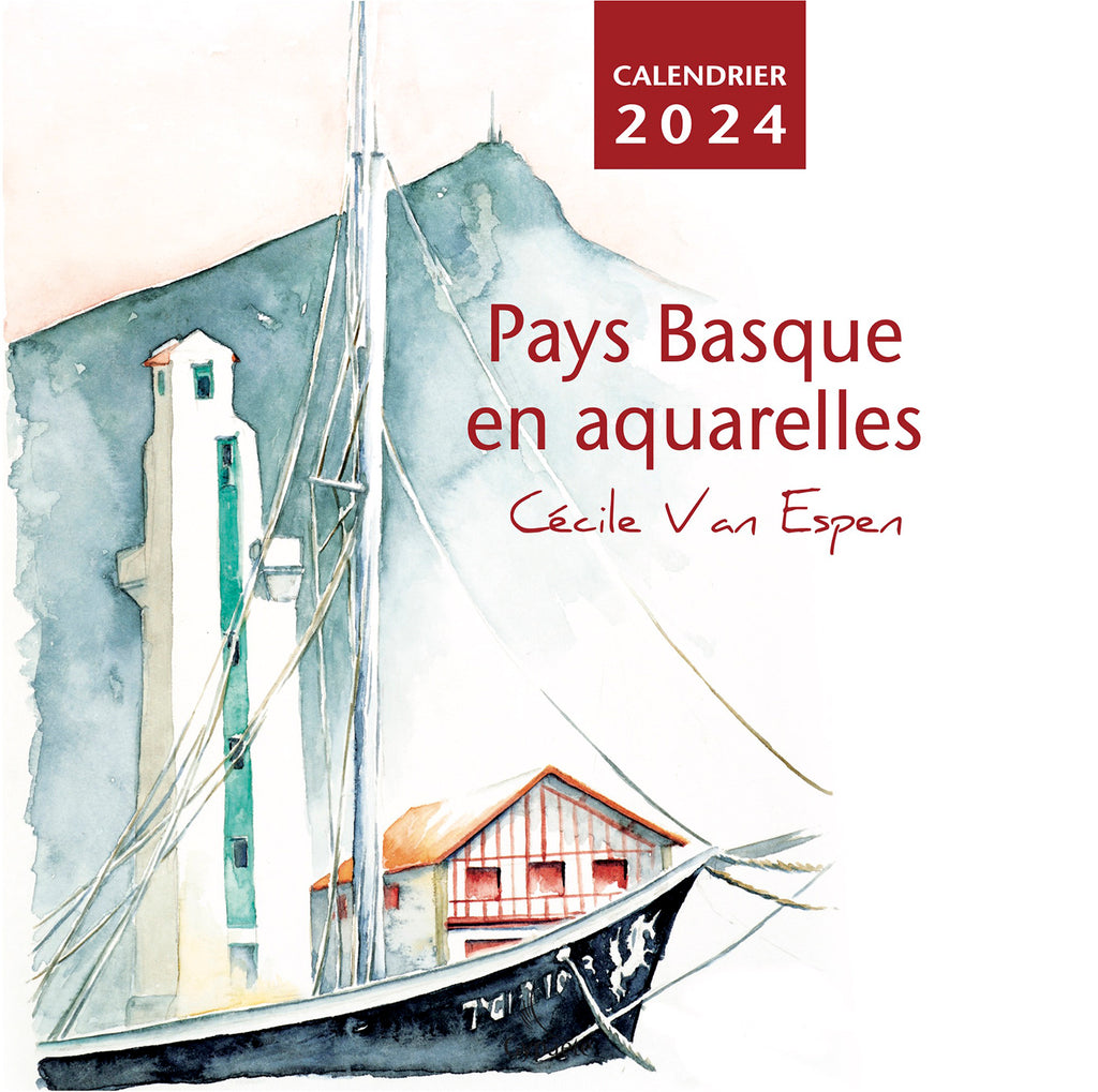 Calendrier chevalet "Pays Basque en aquarelles" 2024 - Cécile Van Espen