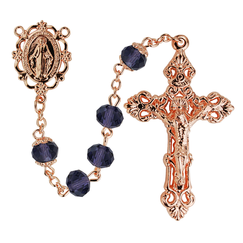 Amethyst Rose Gold Rosary – The Catholic Gift Store