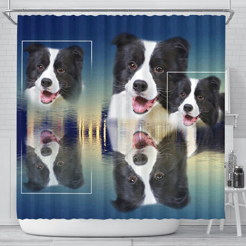 Cute Border Collie Dog Print Shower Curtain-Free Shipping