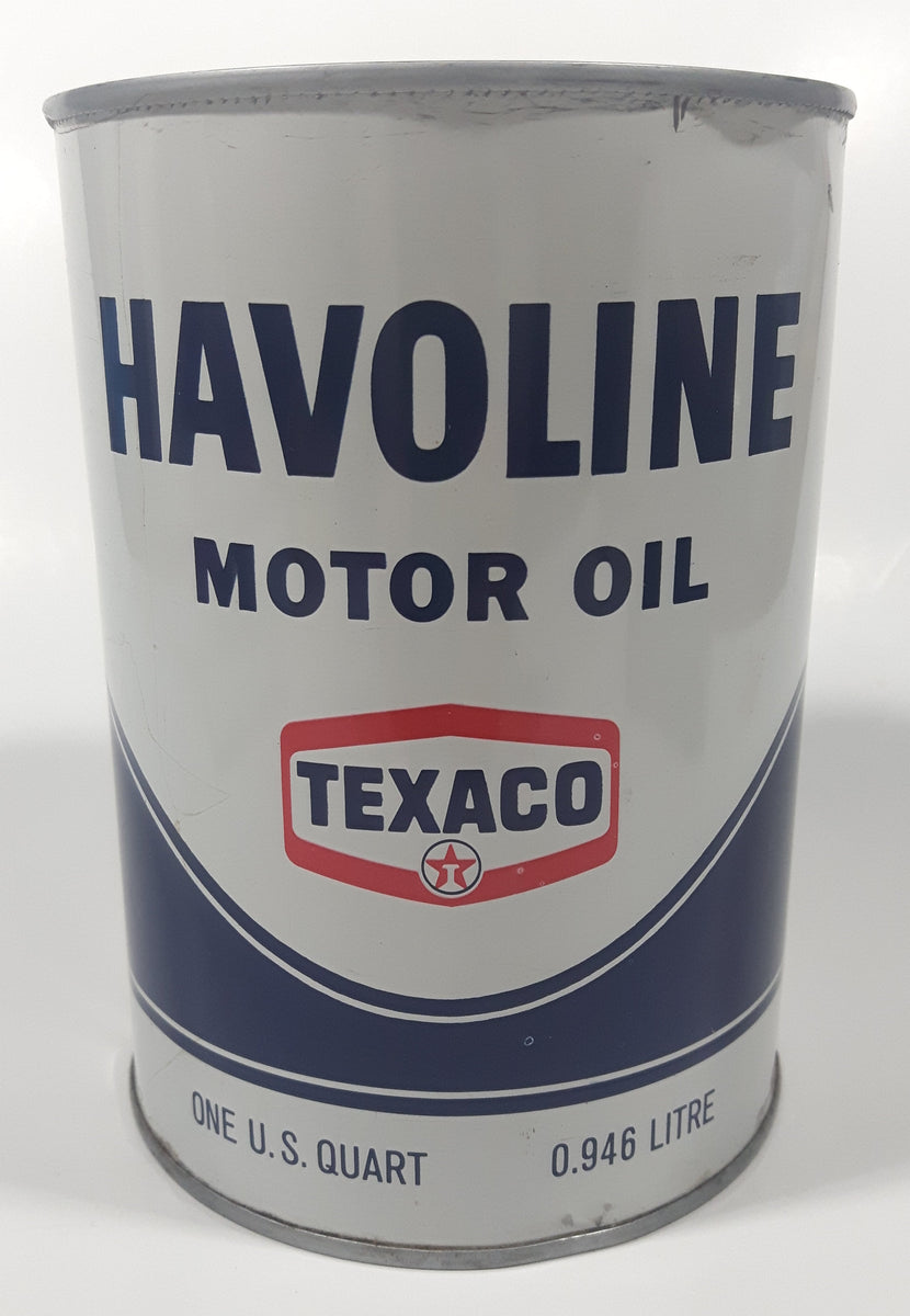 Vintage Texaco Havoline Motor Oil On U.S. Quart 0.946 Litre White 5 1/ –  Treasure Valley Antiques  Collectibles