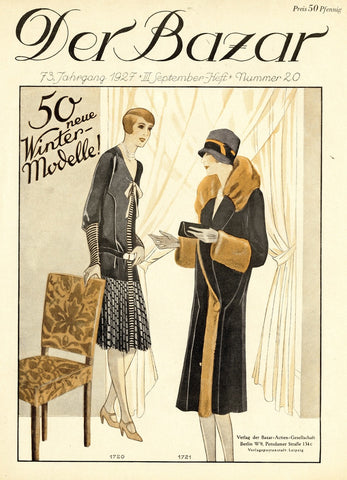 Vintage German Fashion Magazine With Patterns – 1927