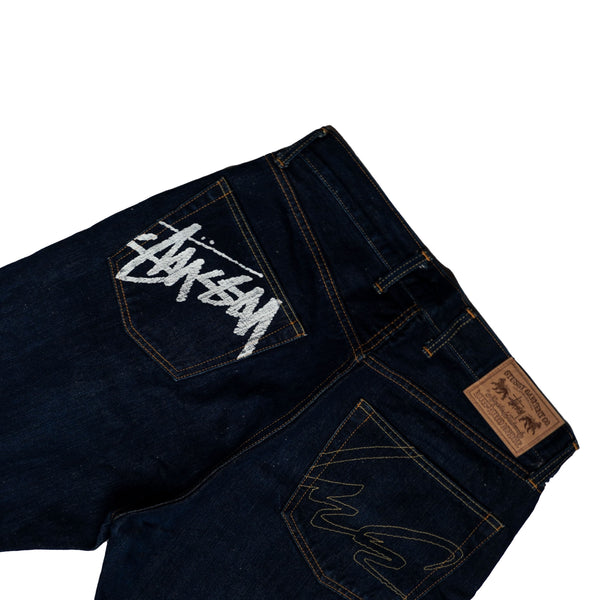 vintage stussy futura design pants blue - ショートパンツ