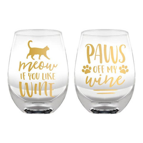 Cat Lover Wine Glass Set