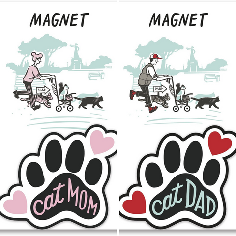 Cat Mom And Dad Magnets