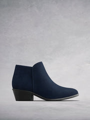 Albus Navy Suede - Low-heel versatile ankle boots.