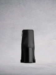 Ryton Black Lizard Embossed Leather - High heel platform ankle boots.