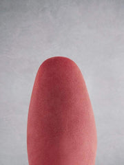 Florencia in smooth coral suede features a comfortable round toe shape.
